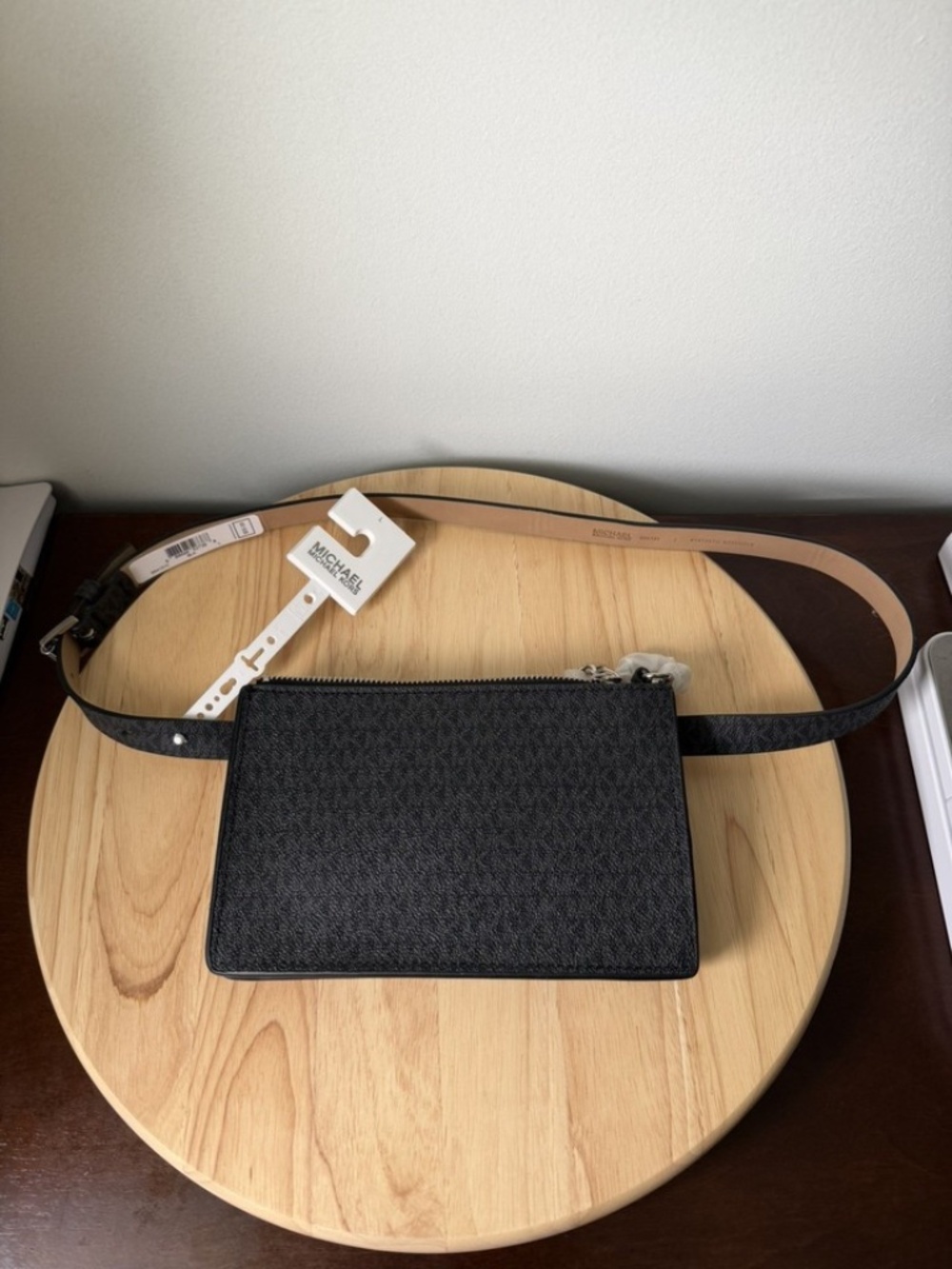 Michael Kors Signature Logo Fanny Pack/Waist Belt Bag Black Sz Large 554131C NEW